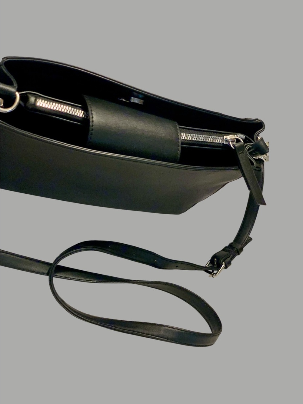 Nine West Black Leather Crossbody bag purse - Picture 6 of 14